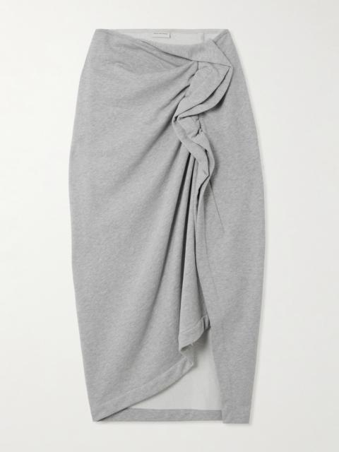 Dries Van Noten Gathered Ruffled Asymmetric Cotton-jersey Midi Skirt