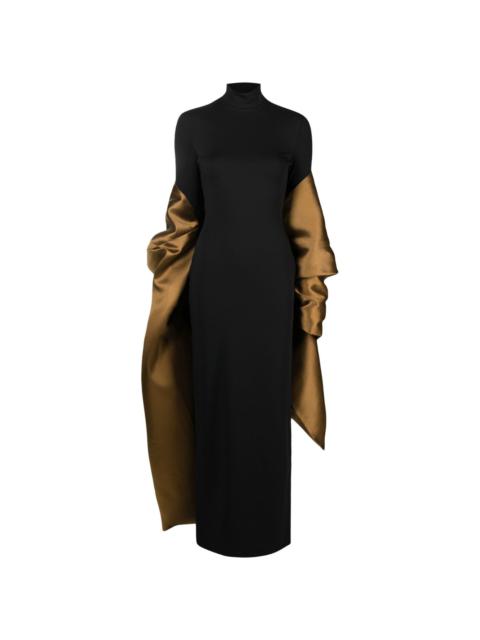 Lyana shawl-panel maxi dress