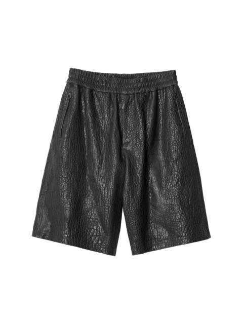 Burberry grained-effect leather shorts
