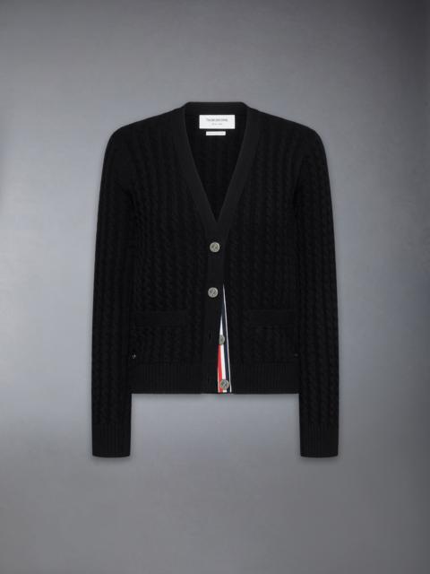 Thom Browne CASHMERE BABY CABLE STITCH CARDIGAN