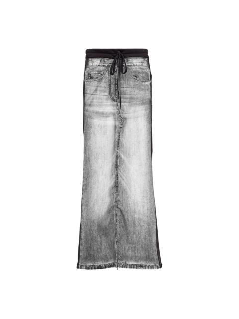 drawstring-waist panelled skirt