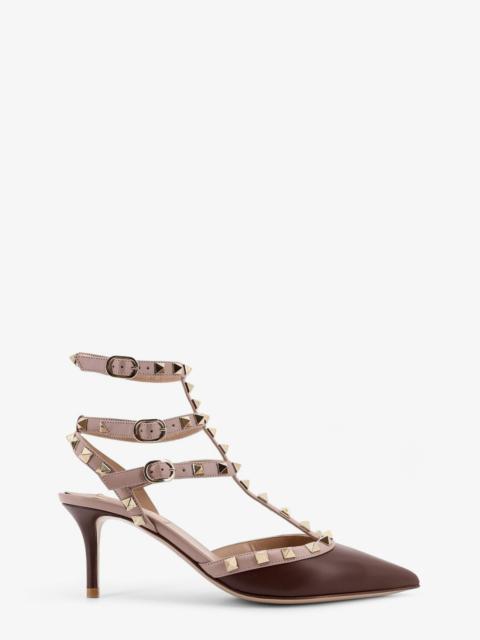 Valentino Valentino Garavani Rockstud Valentino Garavani Leather Décolleté Slingback