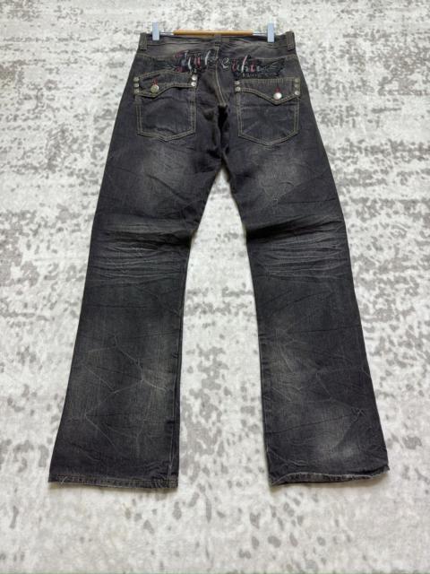Hysteric Glamour Jack Serika Punk Whisker Faded Black Denim Jeans Patch Logo