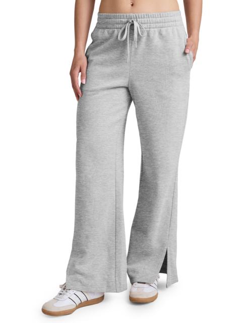 BEYOND YOGA Beyond Yoga LuxeFleece Side Slit Wide Leg Pants in Light Heather Gray at Nordstrom