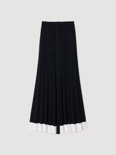 Sandro MAXI TWO-TONE KNIT SKIRT