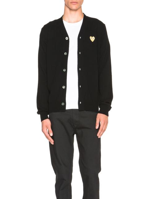 Comme des Garçons PLAY Cardigan with Gold Emblem