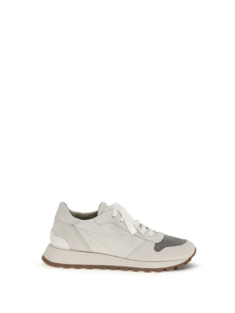 Brunello Cucinelli Brunello Cucinelli Women Precious Toe Sneakers In Suede And Techno Fabric