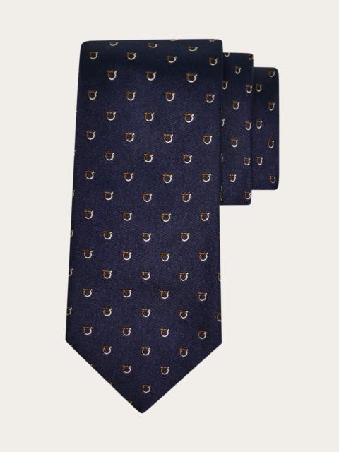 FERRAGAMO Two tone Gancini jacquard tie
