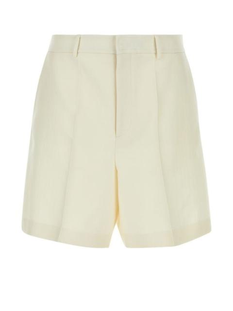 Valentino Garavani Man Ivory Wool Blend Bermuda Shorts