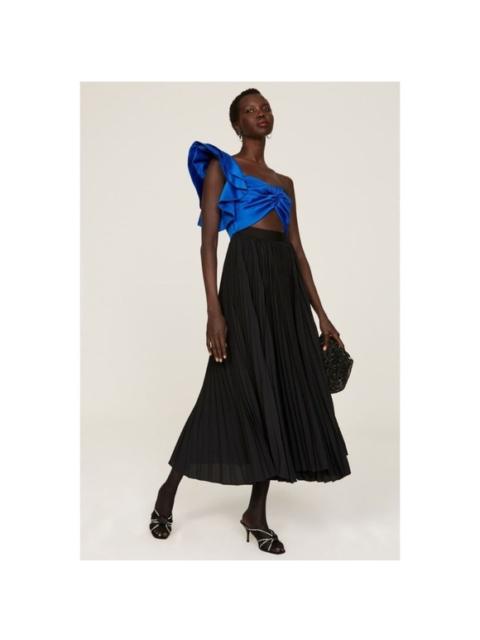 Other Designers New! AMUR Cleopatra Pleated One Shoulder Dress Black Blue Sz 6‎ $598