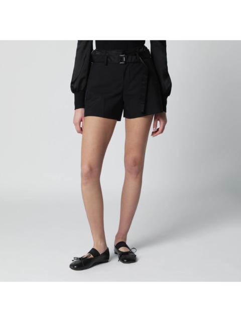 sacai Sacai Black Wool-Blend Shorts Women