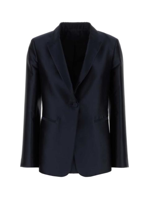 Other Designers Alberta Ferretti Women Navy Blue Satin Blazer