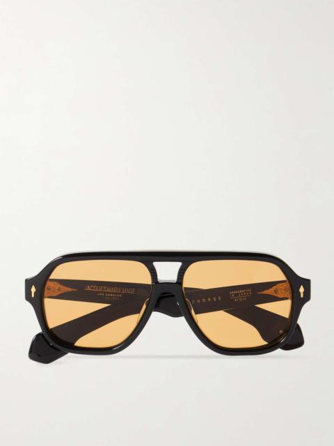 Last Frontier VI Wildhorse Aviator-Style Acetate, Silver- and Gold-Tone Sunglasses