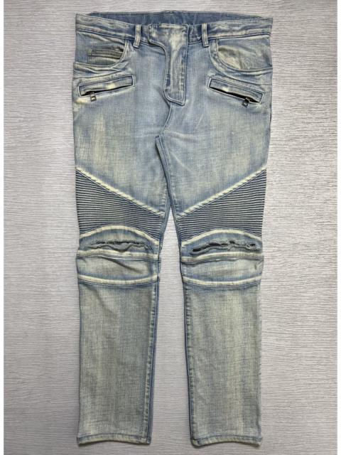 Balmain Balmain - Distressed Knee Biker Jeans