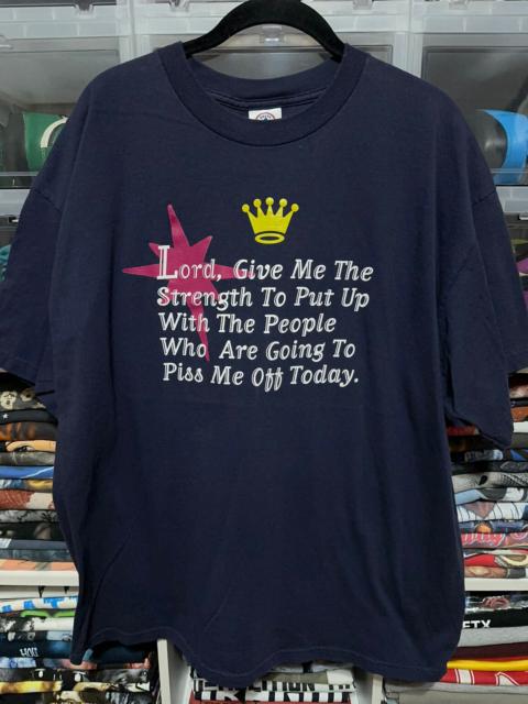 Vintage Y2K Lord Give Me Strength Funny Adult Humor Tee XL