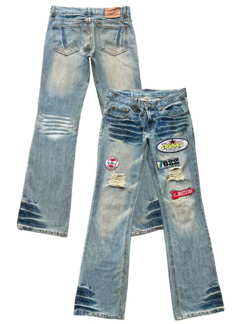 Other Designers Japanese Brand Patch Distressed Lowrise Denim Jeans 33x34