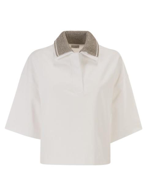 Brunello Cucinelli Brunello Cucinelli Women Interlock Couture Polo Shirt With Sparkling Knitted Collar