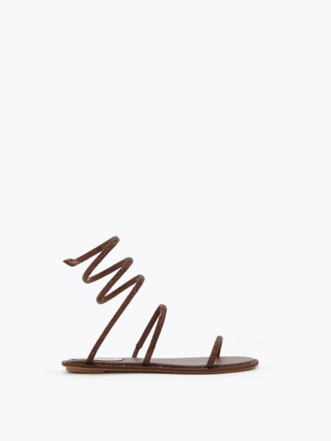 RENE CAOVILLA CLEO BROWN FLAT SANDAL 10