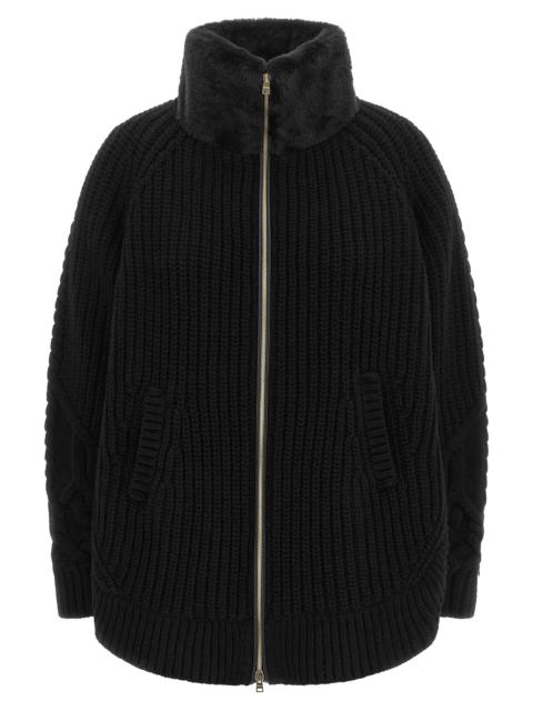 Herno Herno Women Cardigan With Fur Insert