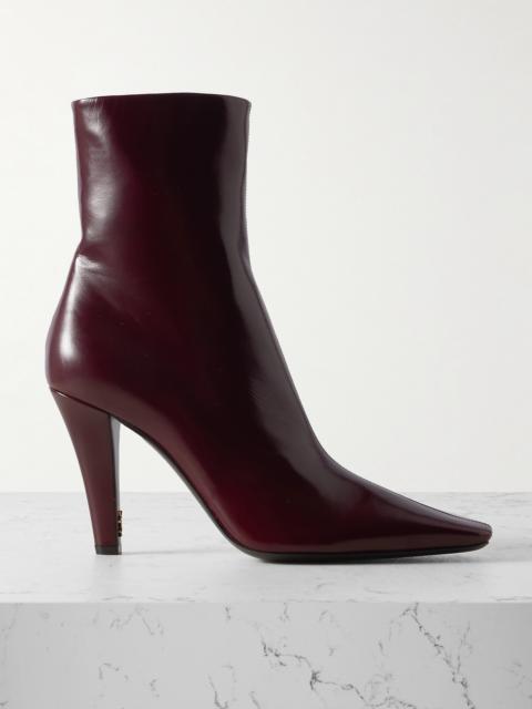 SAINT LAURENT Jill Patent-leather Ankle Boots