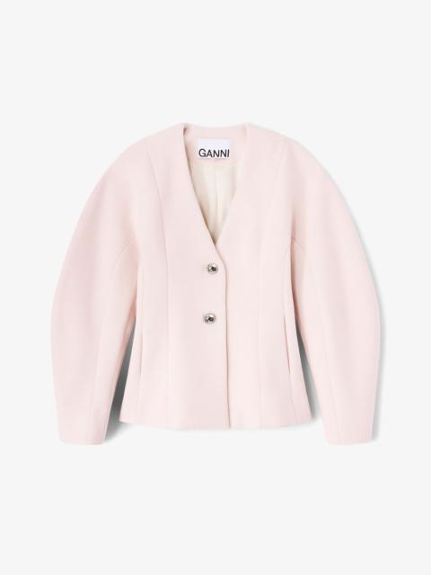 GANNI PINK WOOL BLAZER
