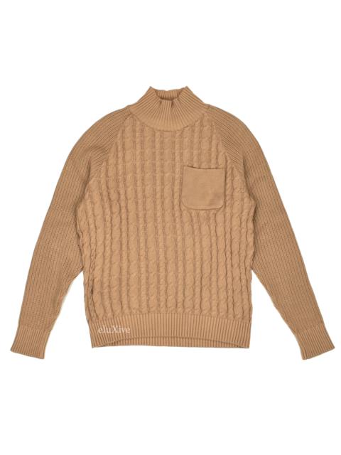 UNDERCOVER AW12 Psycho Color Tan Cable Knit Mock Neck Pocket Sweater