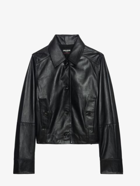 Zadig & Voltaire Liston Cropped Black Leather Jacket