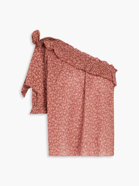 ULLA JOHNSON Alene one-shoulder ruffled cotton top