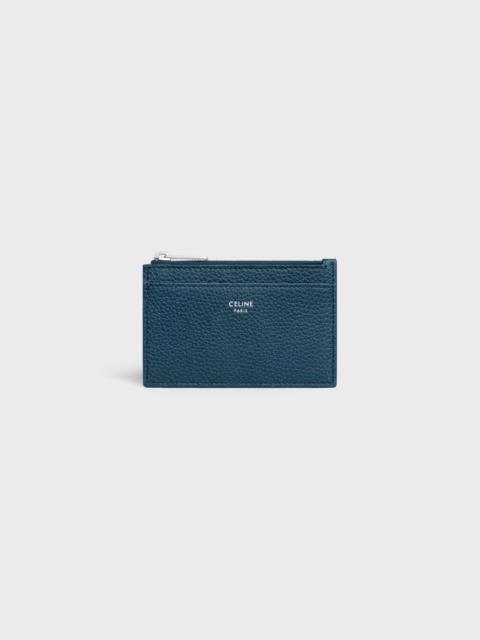CELINE Zipped Card Holder IN GRAINED CALFSKIN