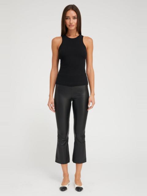 SPRWMN BLACK LEATHER CROP FLARE