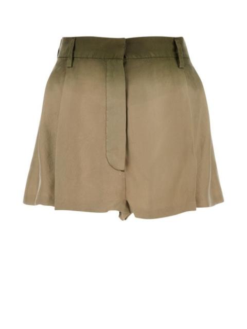 Prada Woman Sage Green Silk Shorts