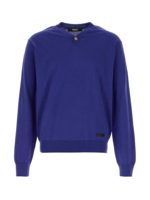 VERSACE Versace Men Blue Silk Blend Sweater
