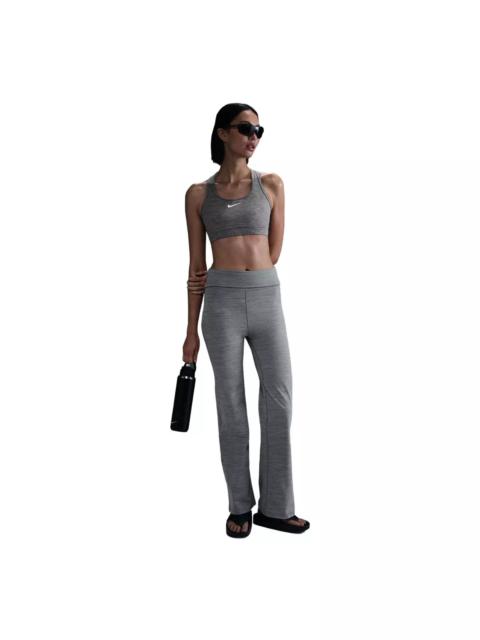 Nike Women's One Dri-FIT High-Waisted Fold-Over Pants - Grey