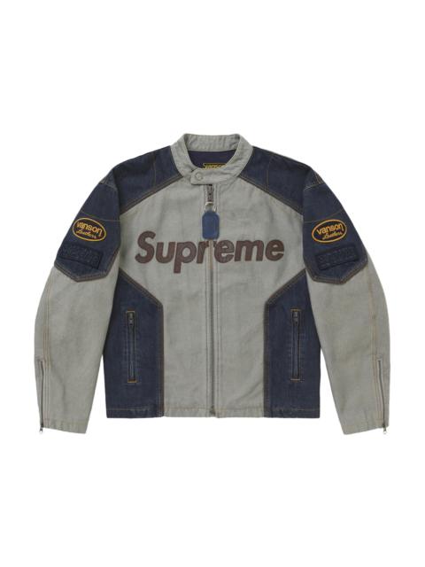 Supreme Supreme Vanson Leathers Cordura Cotton Jacket Denim