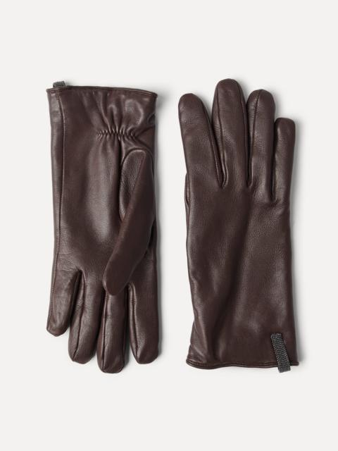 Brunello Cucinelli Nappa leather gloves with monili