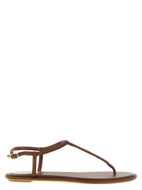 RENE CAOVILLA Diana Sandals Brown