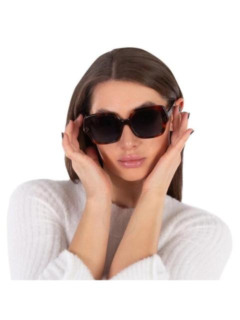 CELINE Celine 3 DOTS Women Sunglasses Medium Havana Smoke Grey Geometric CL40241F 53A