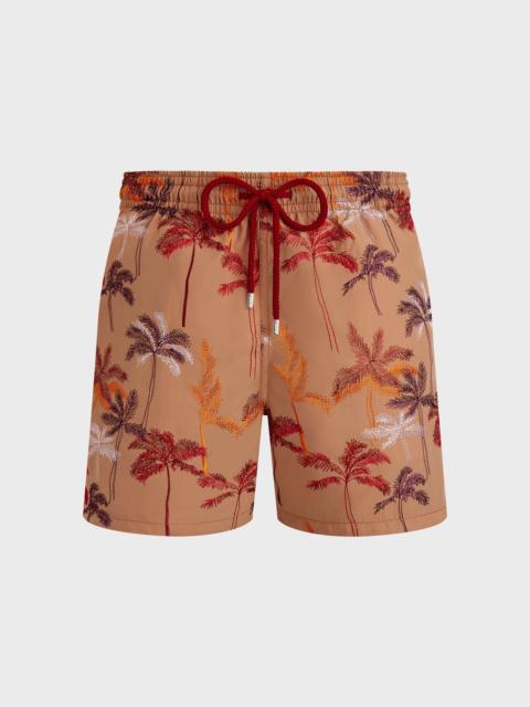 Vilebrequin Men Swim Trunks Embroidered Palm Offset - Limited Edition
