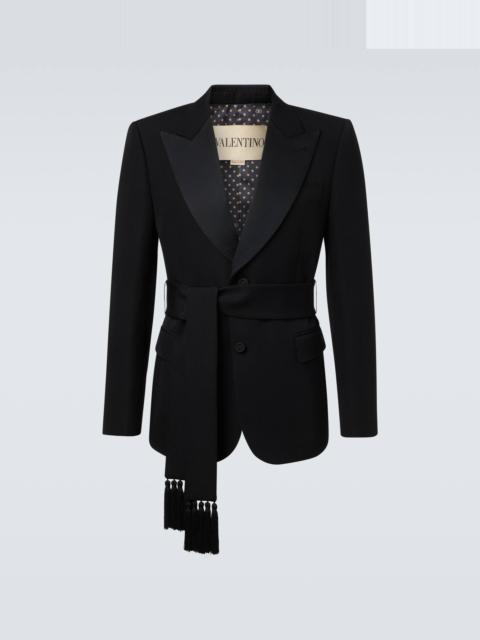 Valentino Belted virgin wool blazer