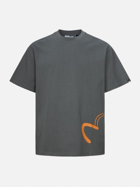 EVISU Seagull and Rainbow Gradient Pattern Print Relax Fit T-Shirt