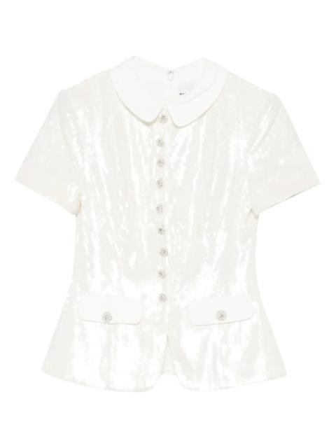 self-portrait Floral Crochet Top