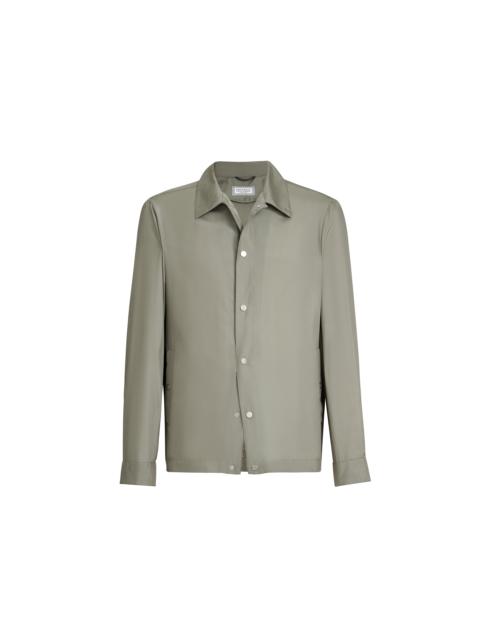 Brunello Cucinelli Brunello Cucinelli Silk outerwear jacket in Khaki at Nordstrom
