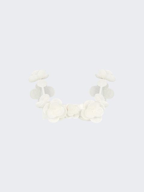 David Koma 3d Lace Flower Embroidered Bra White
