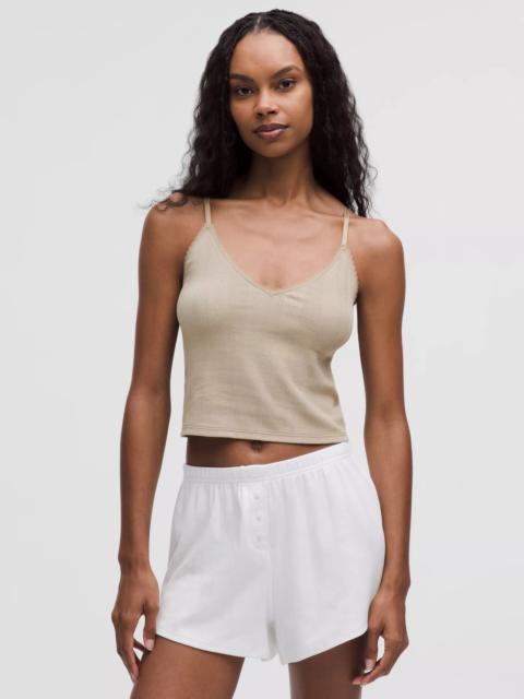 lululemon Cotton Pointelle Cropped Cami Tank Top