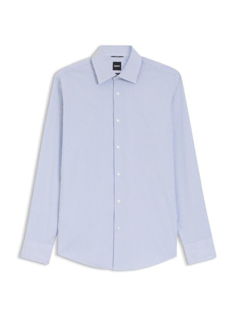 BOSS STRIPED REGULAR-FIT SHIRT IN PERFORMANCE-STRETCH FABRIC