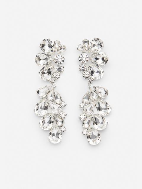 MAGDA BUTRYM Teardrop crystal cluster earrings in silver