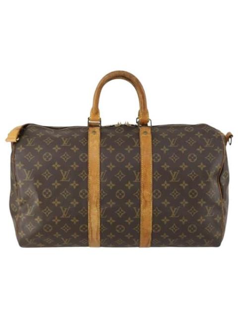 Louis Vuitton Keepall leather travel bag