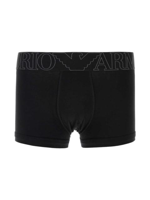 EMPORIO ARMANI Black Stretch Cotton Boxer