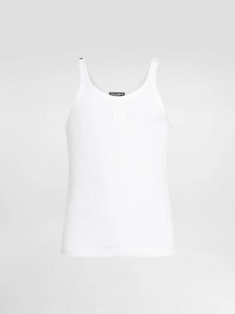 Dolce & Gabbana Cotton tank top with embroidery