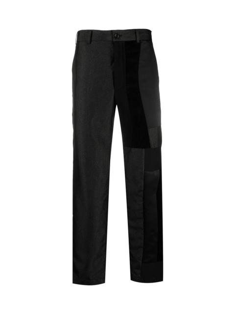 BLACK COMME des GARÇONS PATCHWORK STRAIGHT-LEG TROUSERS